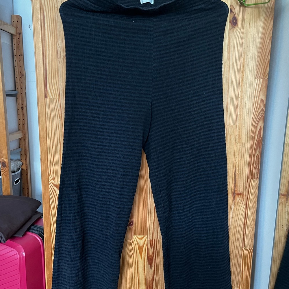 Wilfred Black Ribbed Wide-Leg Pants (size S)